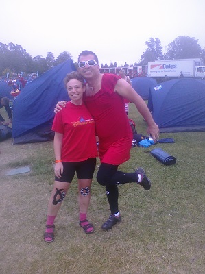 Color-coordinated tentmates (well, except for the idiot who thought wearing pink socks would be a good idea).